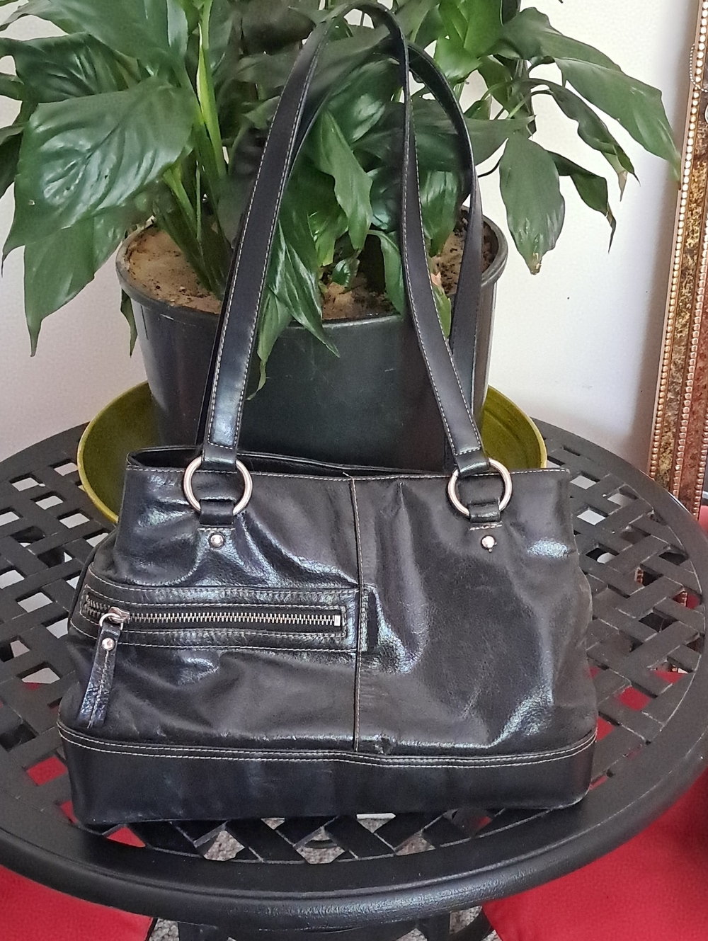 Classic Black Leather Purse